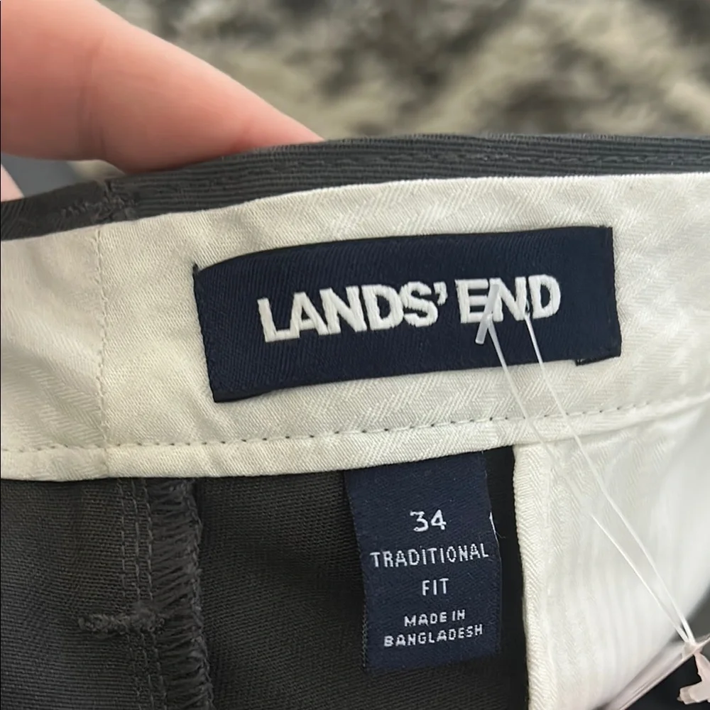 Lands' End Gray Dress Pants Straight Leg